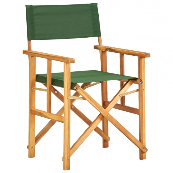 Chaises de metteur en scène 2 pcs Bois massif d'acacia Vert