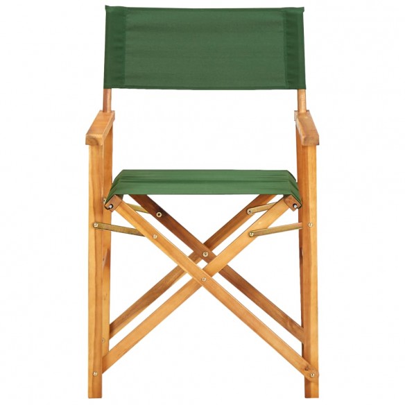 Chaises de metteur en scène 2 pcs Bois massif d'acacia Vert