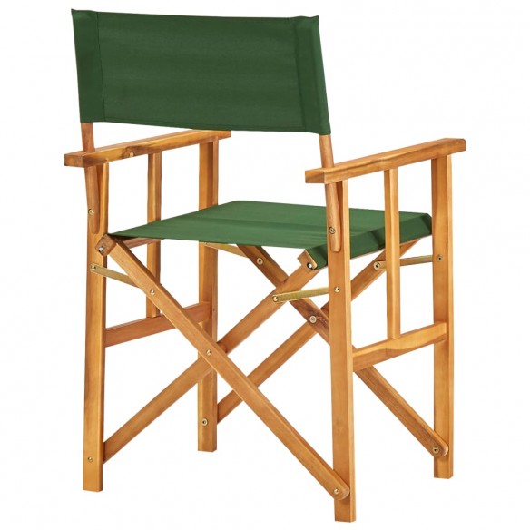 Chaises de metteur en scène 2 pcs Bois massif d'acacia Vert