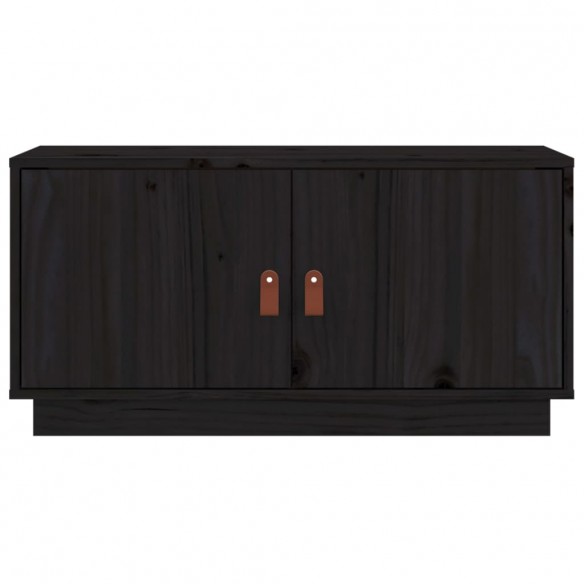 Meuble TV Noir 80x34x40 cm Bois de pin massif