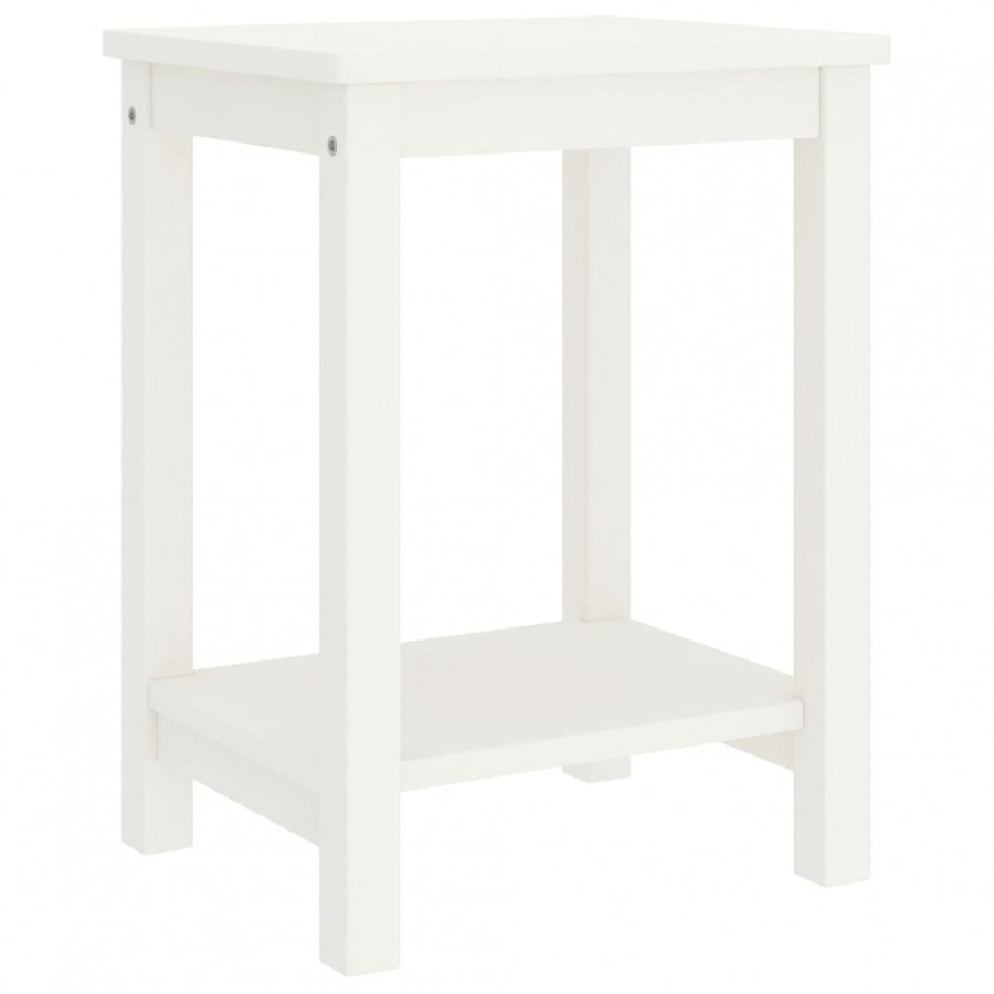 Table de chevet Blanc 35x30x47 cm Bois de pin massif