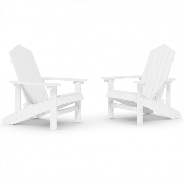 Chaises de jardin Adirondack 2 pcs PEHD Blanc