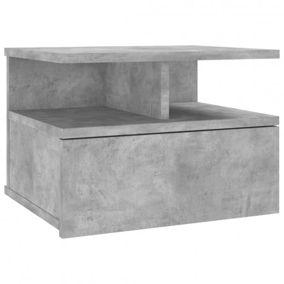 Table de chevet flottante Gris béton 40x31x27 cm Aggloméré