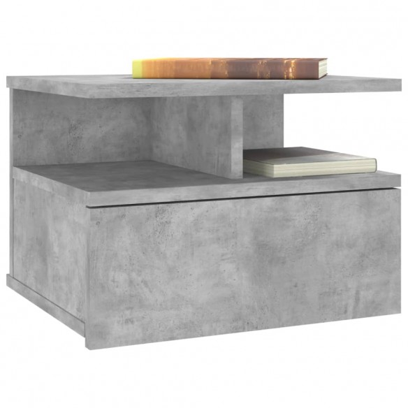 Table de chevet flottante Gris béton 40x31x27 cm Aggloméré