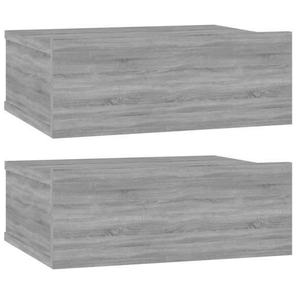 Tables de chevet flottantes 2 pcs Sonoma gris 40x30x15 cm