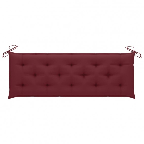 Banc de jardin empilable et coussin 159 cm Bois de teck massif