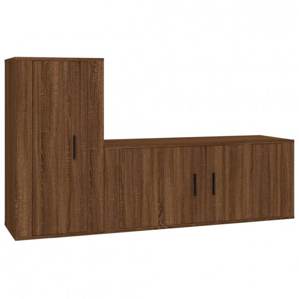 Ensemble de meubles TV 2 pcs Chêne marron Bois d'ingénierie