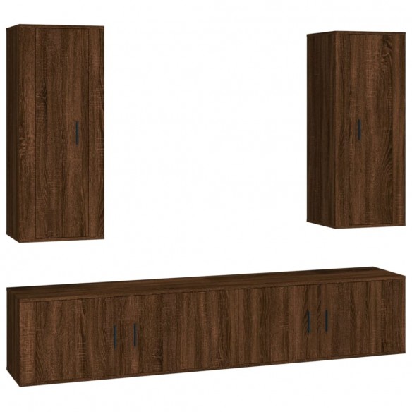 Ensemble de meubles TV 4 pcs Chêne marron Bois d'ingénierie