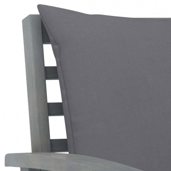 Chaises de jardin 2 pcs avec coussins gris foncé Bois d'acacia