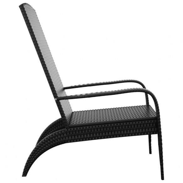 Chaise de jardin Adirondack Noir Résine tressée