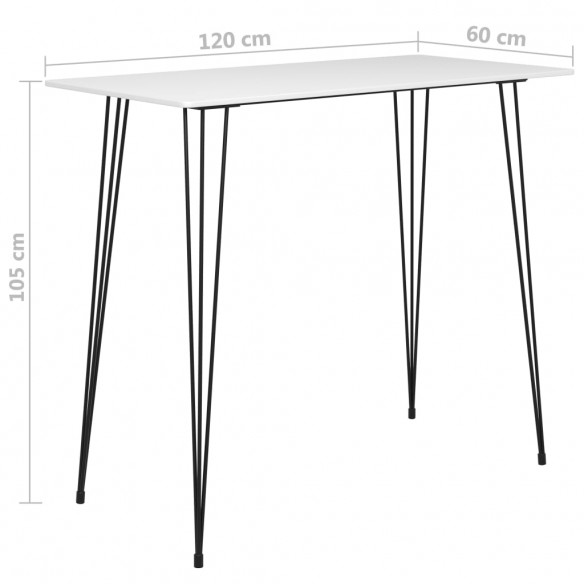 Table de bar Blanc 120x60x105 cm