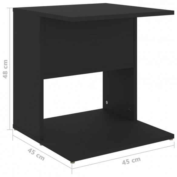 Table d'appoint Noir 45x45x48 cm Aggloméré