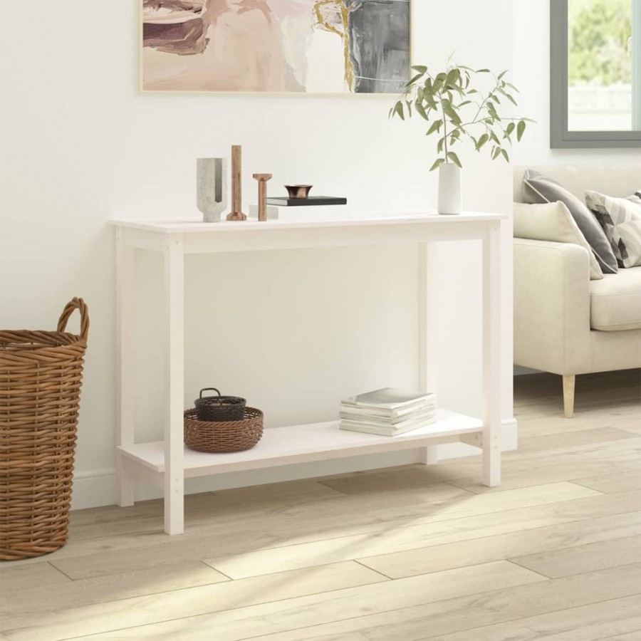 Table console Blanc 110x40x80 cm Bois massif de pin Table console Blanc 110x40x80 cm Bois massif de pin