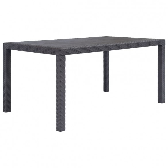 Table de jardin Marron 150x90x72 cm Plastique Aspect de rotin