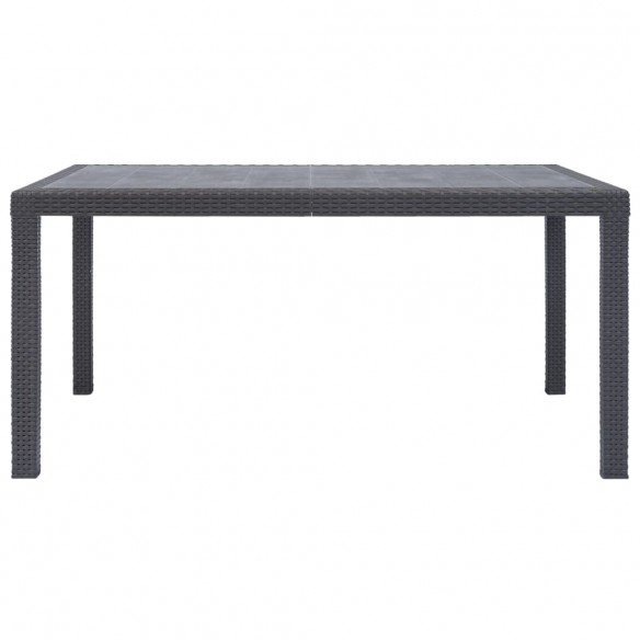 Table de jardin Marron 150x90x72 cm Plastique Aspect de rotin