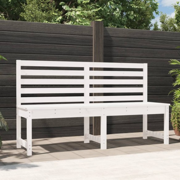 Banc de jardin blanc 157,5 cm bois massif de pin