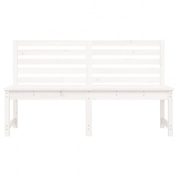 Banc de jardin blanc 157,5 cm bois massif de pin