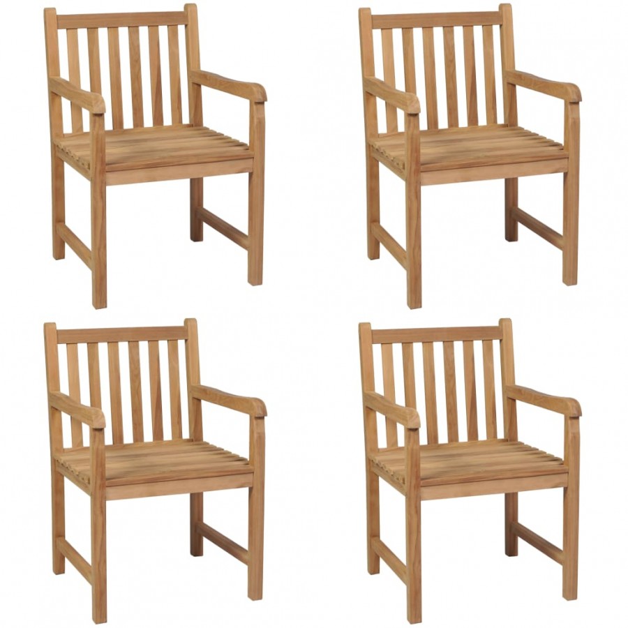 Chaises d'extérieur 4 pcs Bois de teck solide