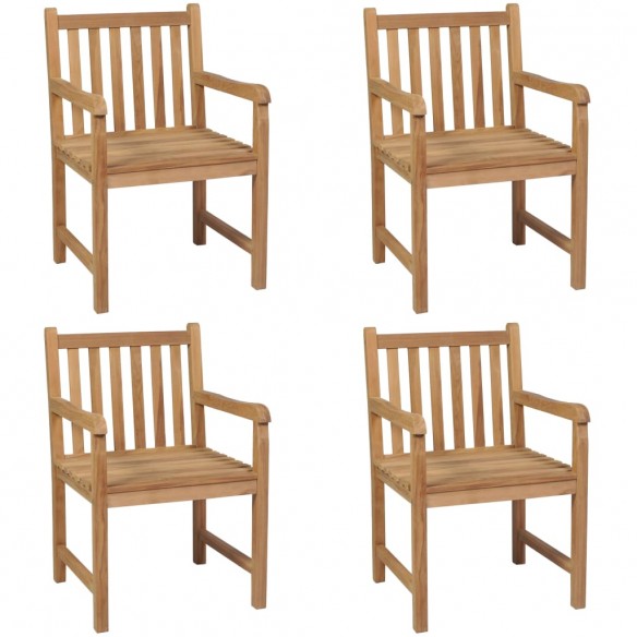 Chaises d'extérieur 4 pcs Bois de teck solide