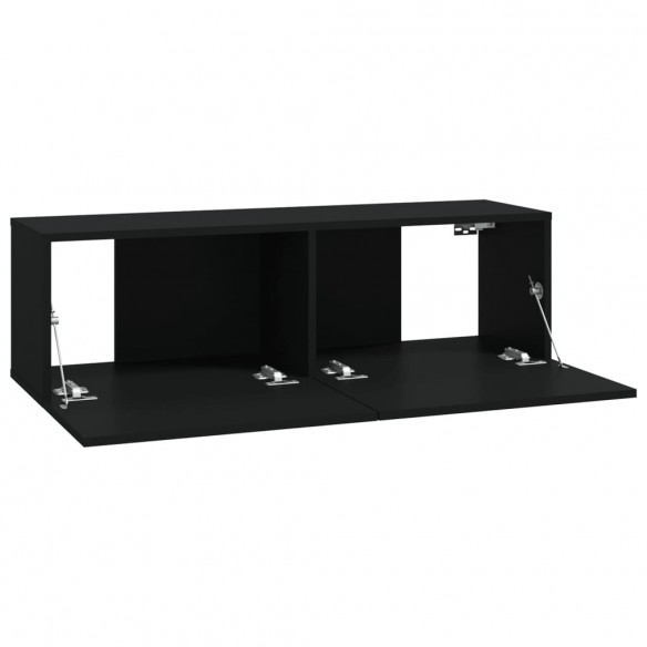 Meubles TV muraux 2 pcs noir 100x30x30 cm bois d'ingénierie