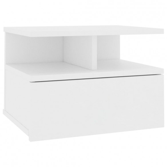 Table de chevet flottante Blanc 40x31x27 cm Bois d'ingénierie