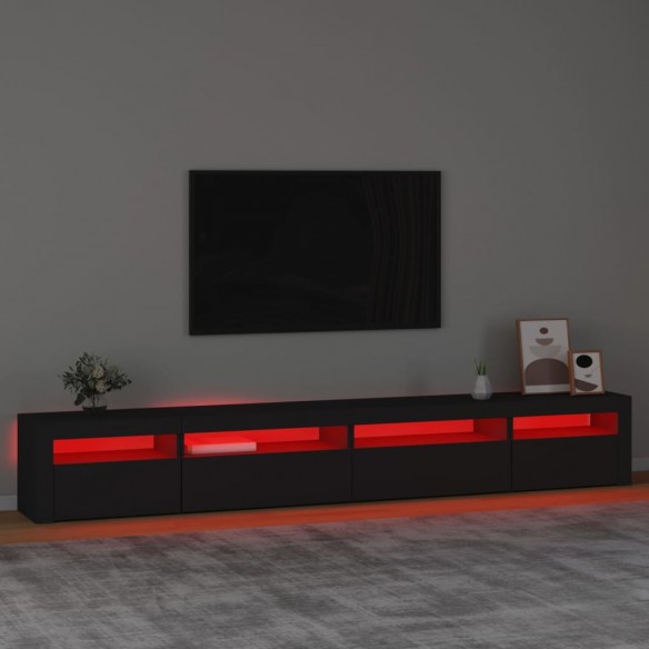 Meuble TV avec lumières LED Noir 270x35x40 cm
