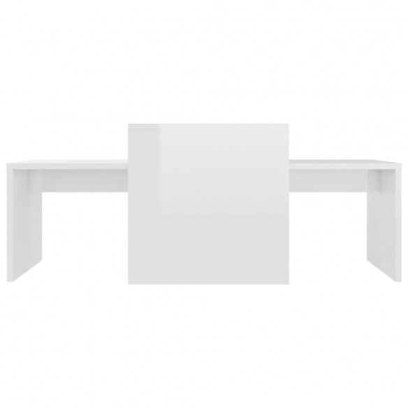 Ensemble de tables basses Blanc brillant 100x48x40 cm Aggloméré