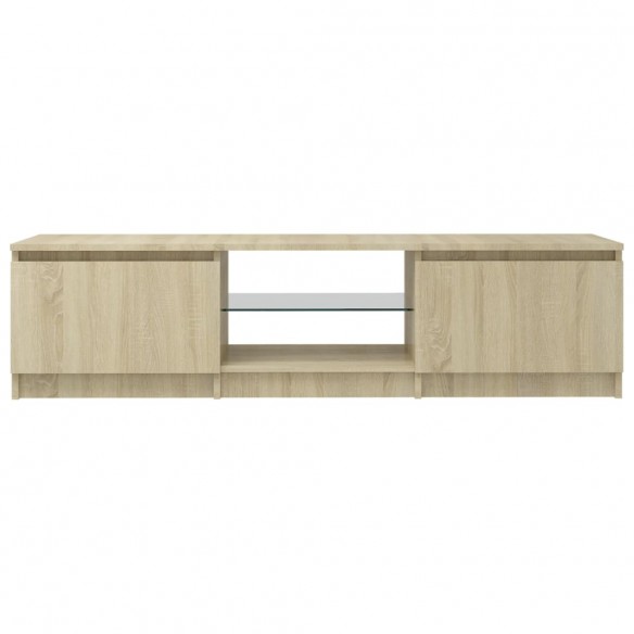 Meuble TV avec lumières LED chêne sonoma 140x40x35,5 cm