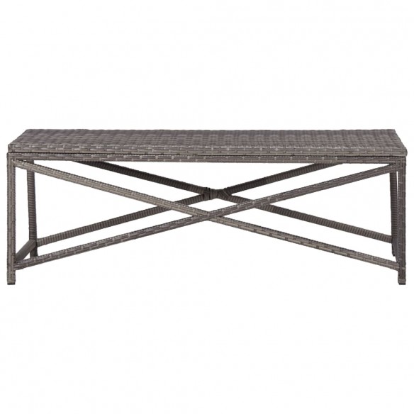 Banc de jardin 120 cm Résine tressée Gris