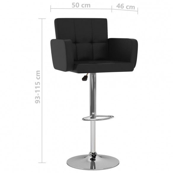 Tabourets de bar lot de 2 noir similicuir