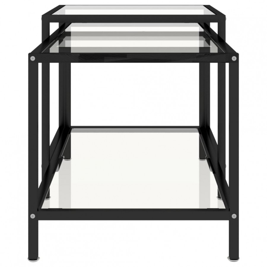 Tables à thé 2 pcs Verre trempé Transparent