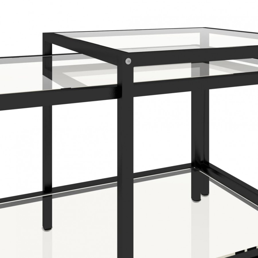 Tables à thé 2 pcs Verre trempé Transparent