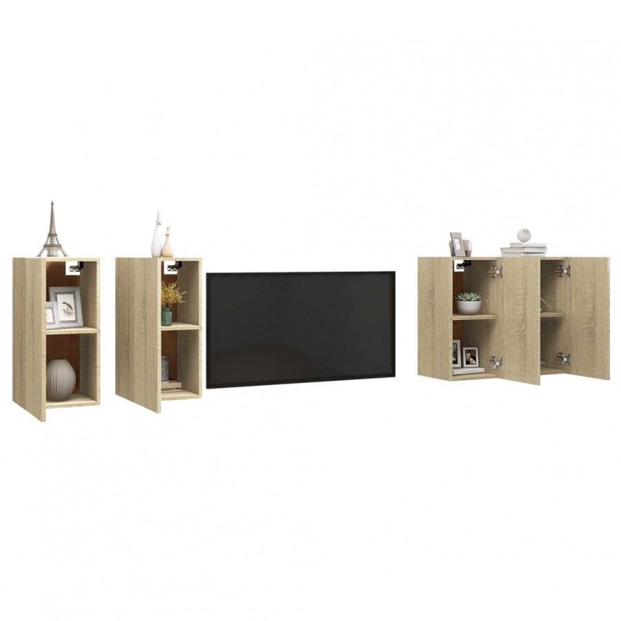 Meubles TV 4 pcs Chêne sonoma 30,5x30x60 cm Aggloméré Meubles TV 4 pcs Chêne sonoma 30,5x30x60 cm Aggloméré