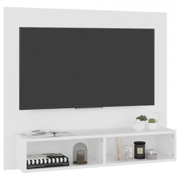 Meuble TV mural Blanc 102x23,5x90 cm Aggloméré