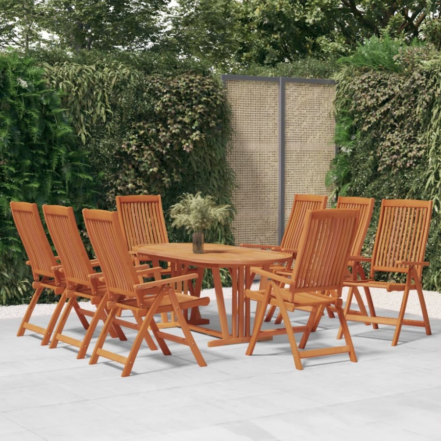 Chaises de jardin pliables 8 pcs Bois d'eucalyptus massif