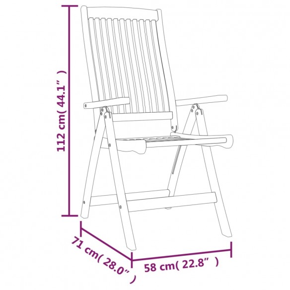 Chaises de jardin pliables 8 pcs Bois d'eucalyptus massif