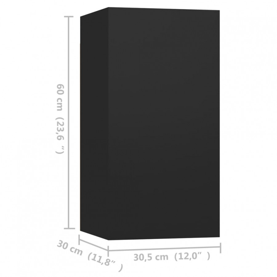 Meubles TV 4 pcs Noir 30,5x30x60 cm Aggloméré Meubles TV 4 pcs Noir 30,5x30x60 cm Aggloméré