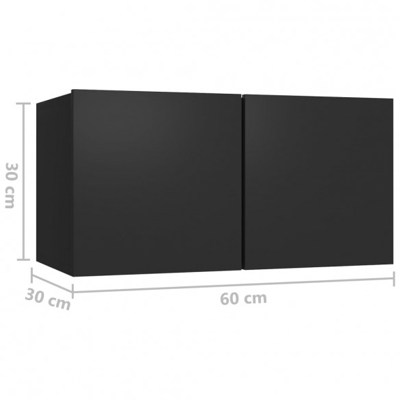 Meuble TV suspendu Noir 60x30x30 cm