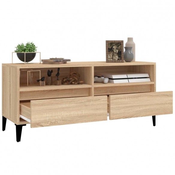 Meuble TV chêne sonoma 100x34,5x44,5 cm bois d'ingénierie