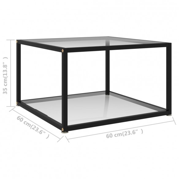 Table basse Transparent 60x60x35 cm Verre trempé