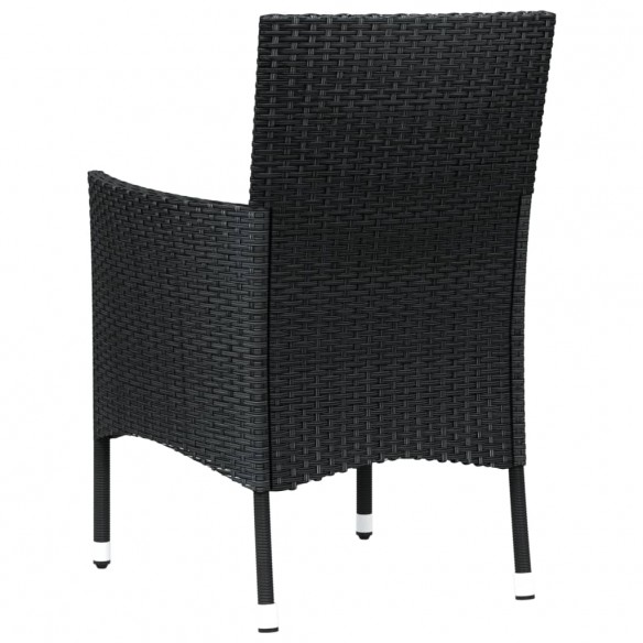 Chaises de jardin avec coussins 4 pcs Résine tressée Noir