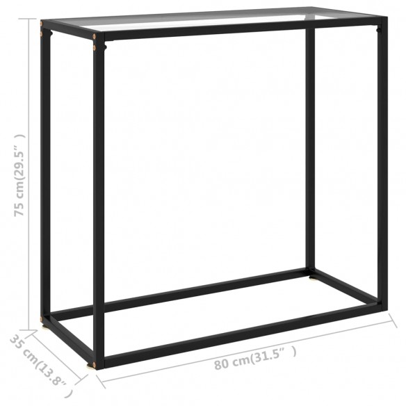 Table console Transparent 80x35x75 cm Verre trempé
