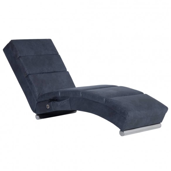 Chaise longue de longue Gris Similicuir daim