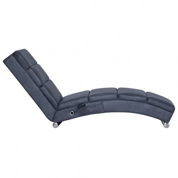 Chaise longue de longue Gris Similicuir daim