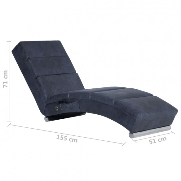 Chaise longue de longue Gris Similicuir daim