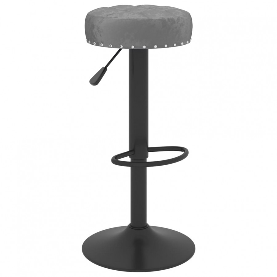 Tabourets de bar lot de 2 gris foncé velours Tabourets de bar lot de 2 gris foncé velours