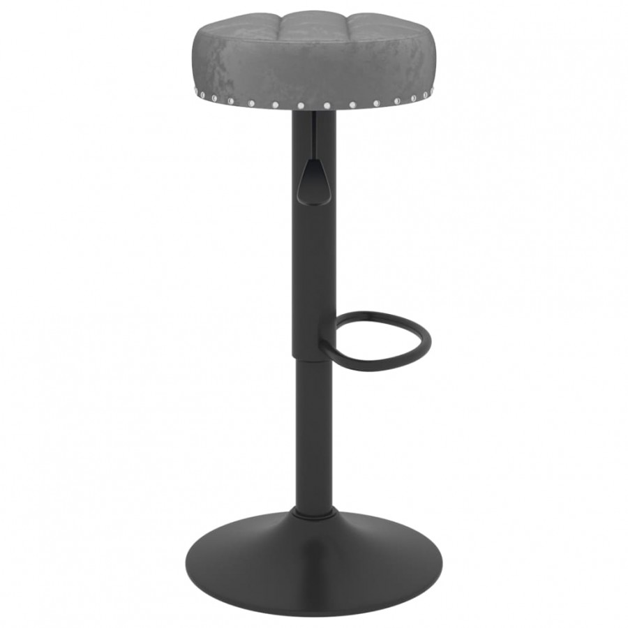 Tabourets de bar lot de 2 gris foncé velours Tabourets de bar lot de 2 gris foncé velours