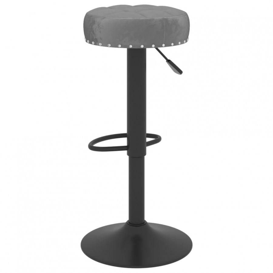 Tabourets de bar lot de 2 gris foncé velours Tabourets de bar lot de 2 gris foncé velours