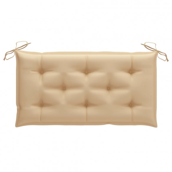 Banc de jardin avec coussin beige 112 cm Bois de teck massif