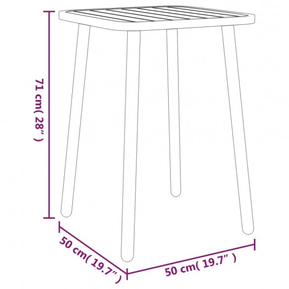 Table de jardin anthracite 50x50x71 cm acier